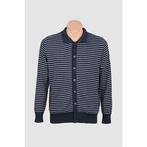 Billionaire Boys Club Cardigan Sweater Mens Stripe Size Extra Large Navy Japan